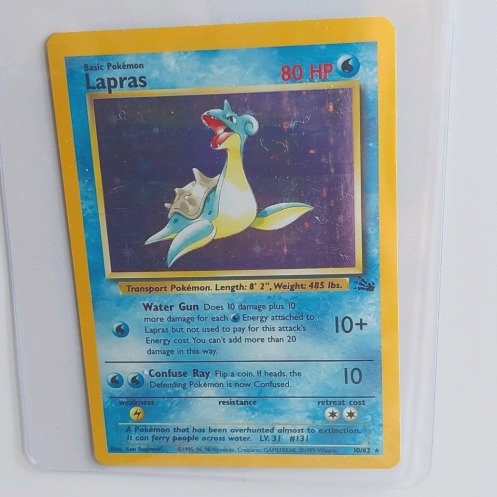 Rare Pokemon LAPRAS 10/62 1999 Jungle